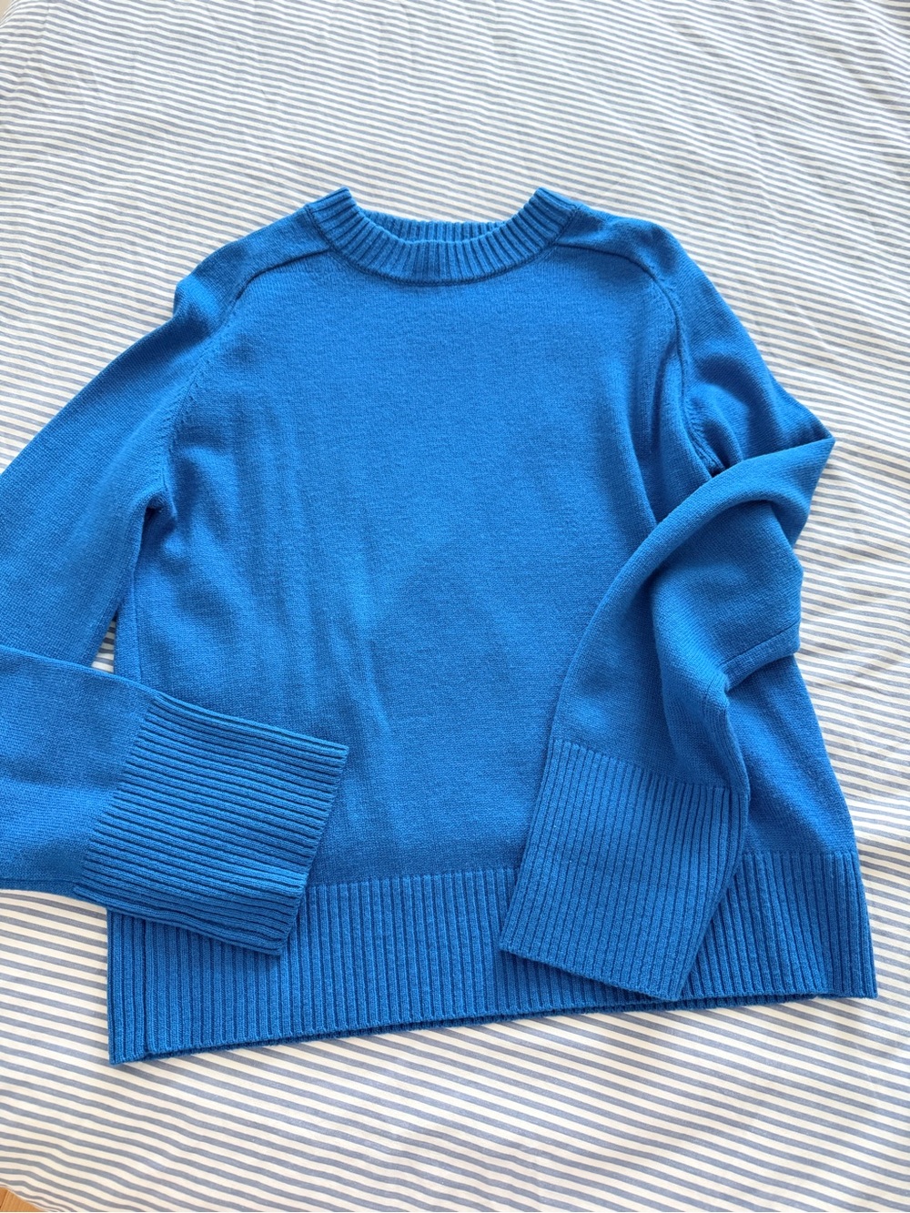 COS Bright Blue Crewneck Cashmere Sweater